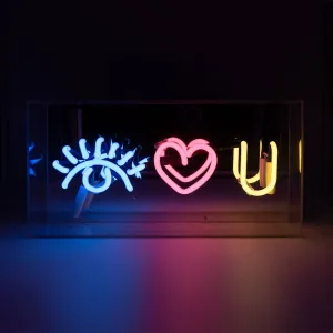 'eye Love You' Acrylic Box Neon Light