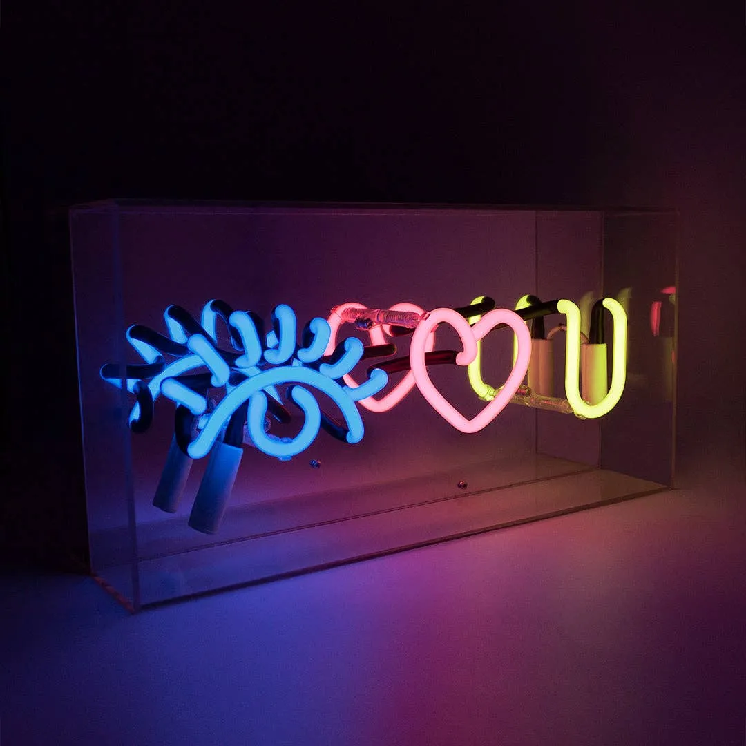 'eye Love You' Acrylic Box Neon Light