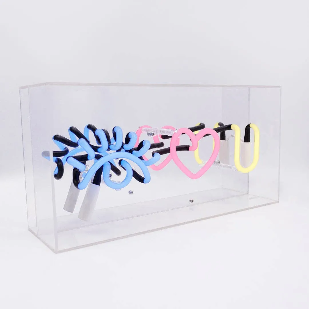 'eye Love You' Acrylic Box Neon Light