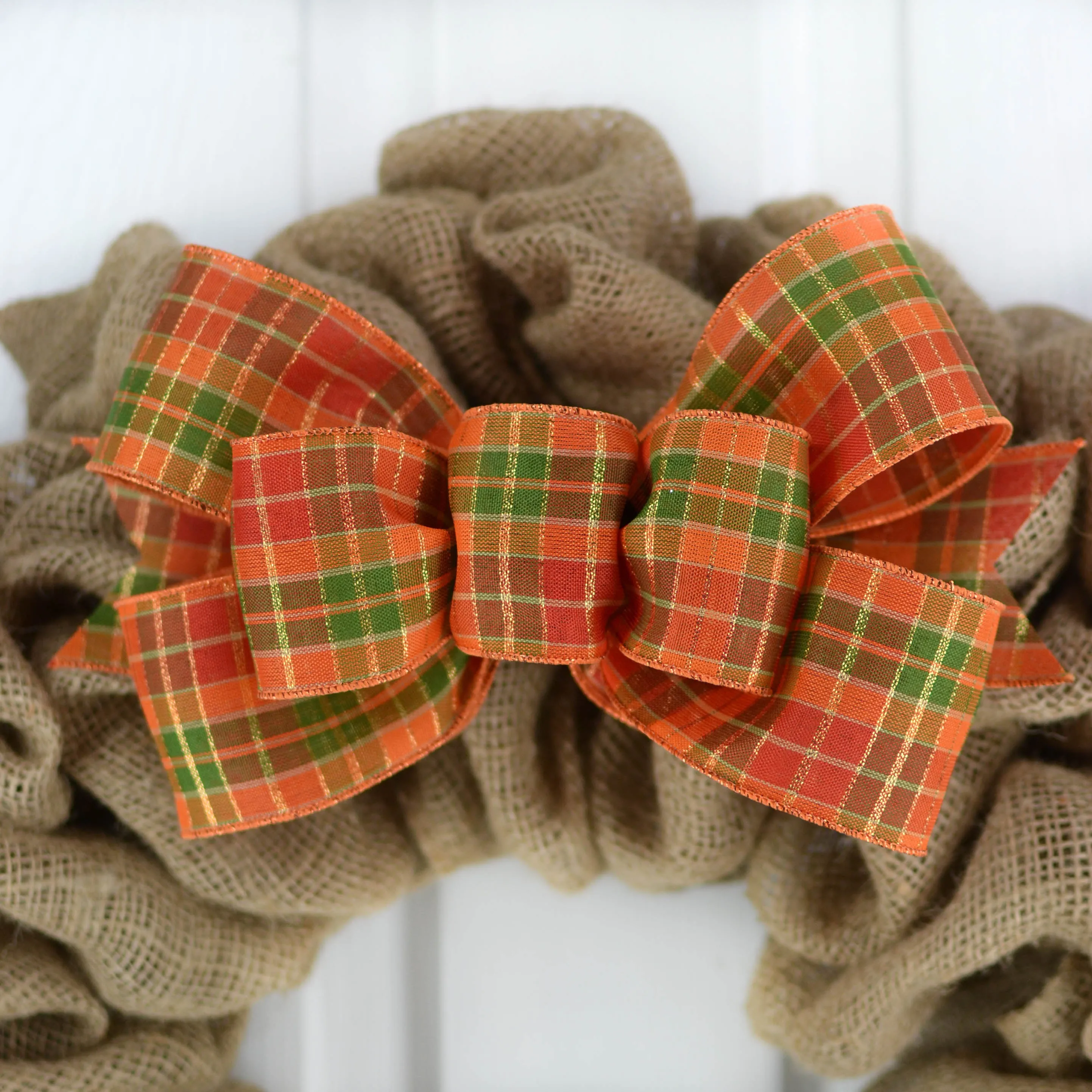 Fall Thanksgiving Add On Wreath Bow - Wreath Embellishment for Already Made Wreath - Farmhouse Extra