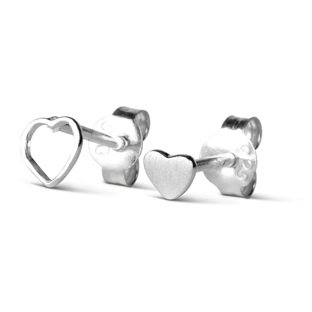 Family Love Earrings pair brushed - Silver