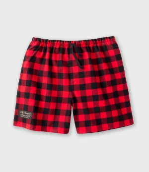 Flannel Lounge Shorts - Red Buffalo