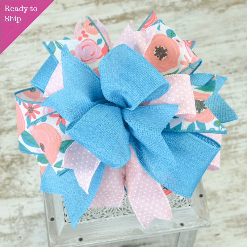 Floral Lantern Wreath Bow - Already Made Wreath Bow Set