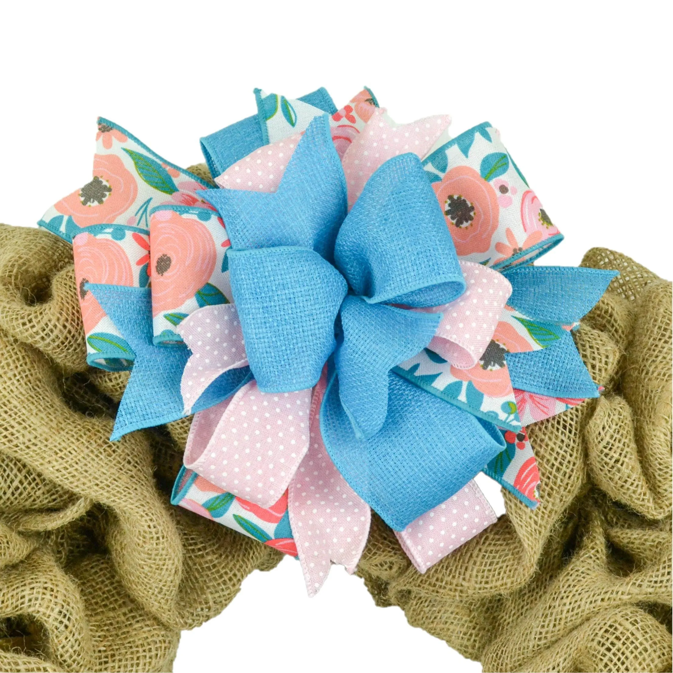 Floral Lantern Wreath Bow - Already Made Wreath Bow Set