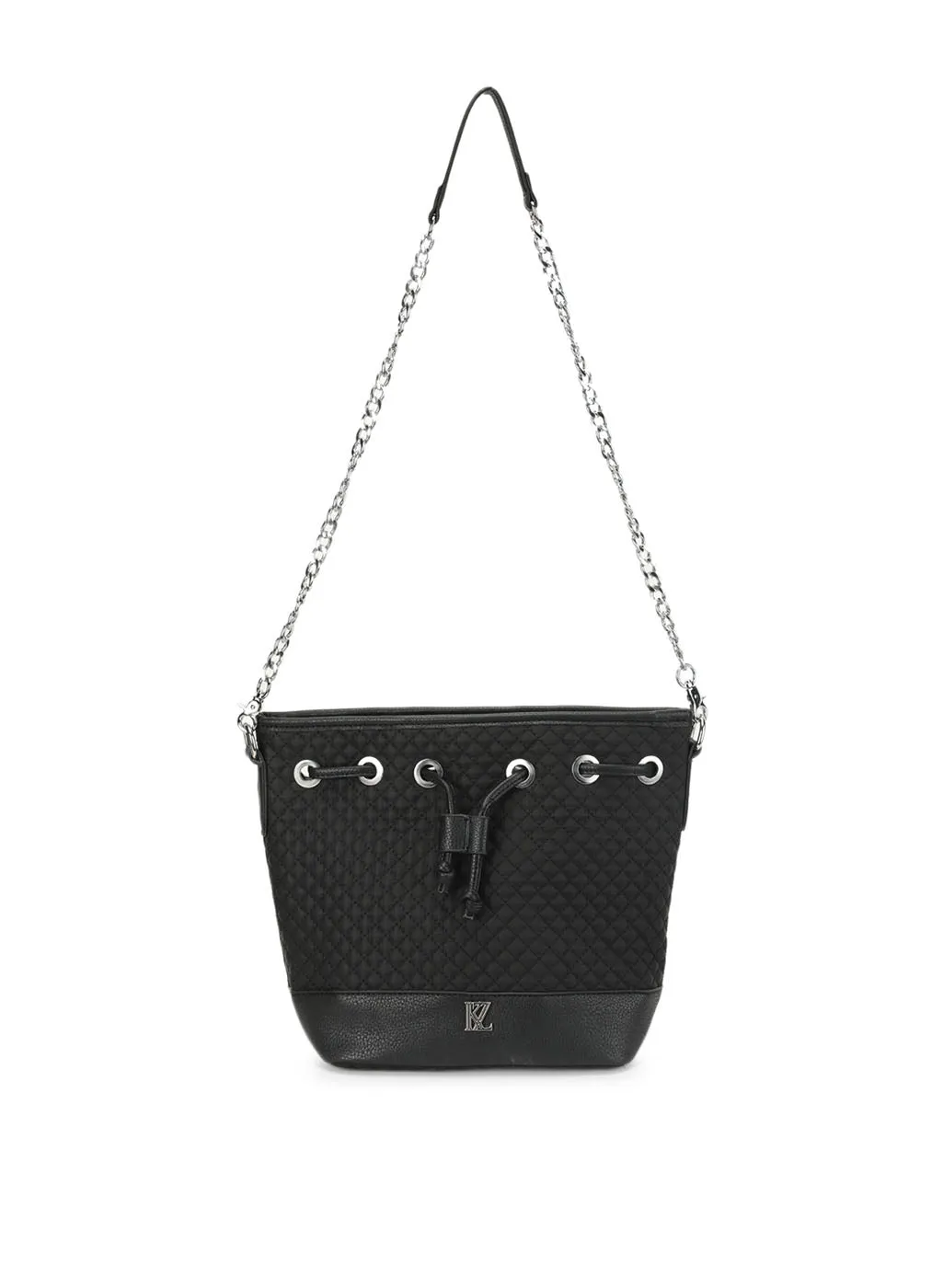 Florence Black Drawstring Sling Bag