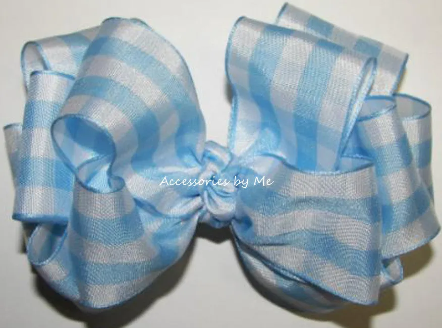 Gingham Plaid Hair Bow