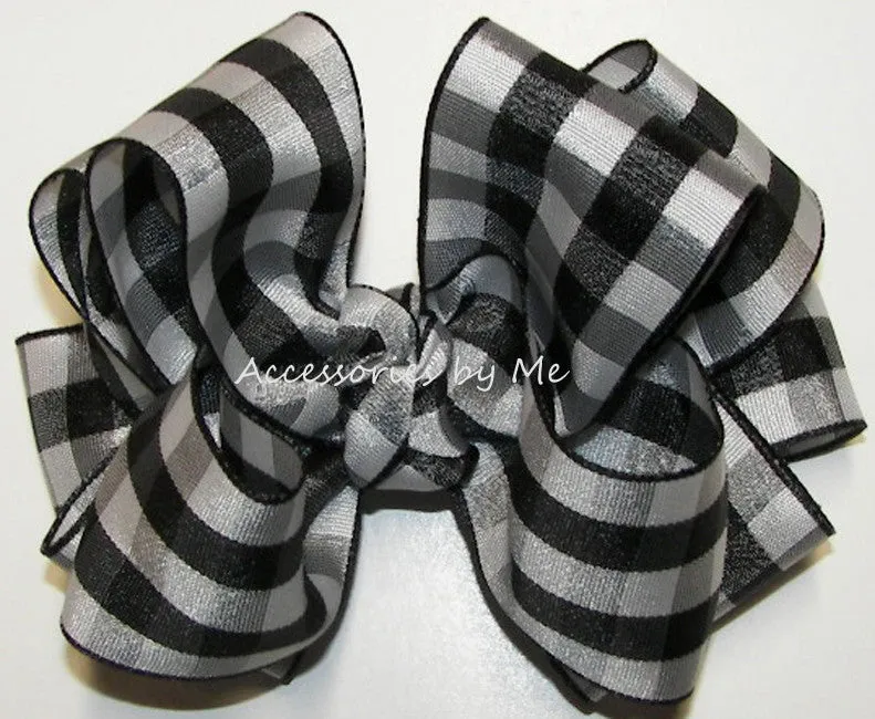 Gingham Plaid Hair Bow