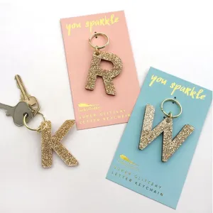 Glitter Letter Keychain