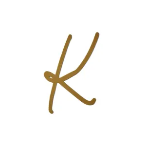 Gold Upper Metal Script letters, K