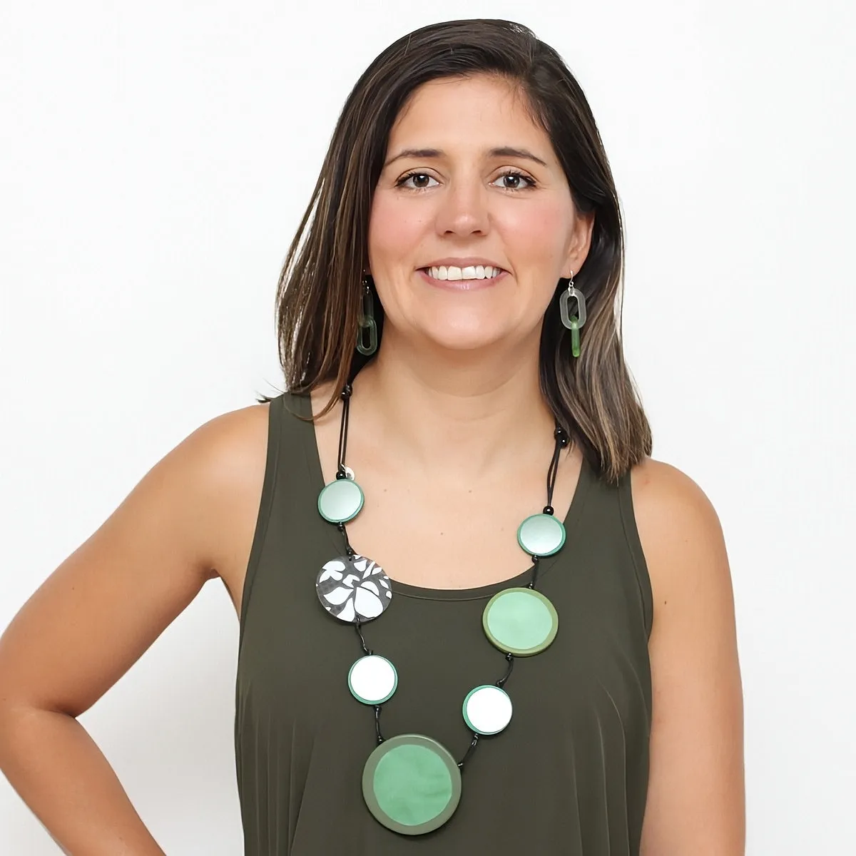 Green Bliss Circle Statement Necklace