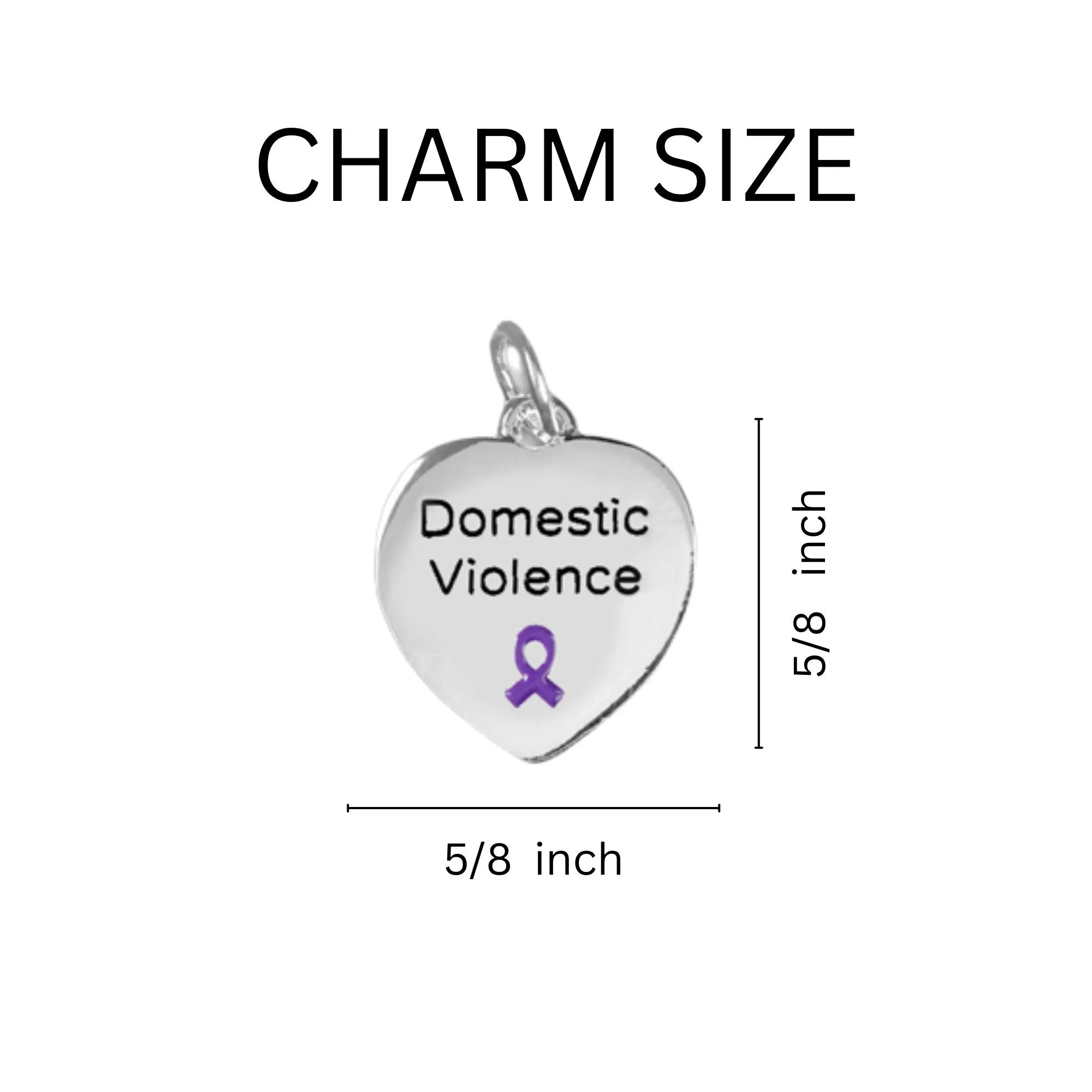 Heart Shaped Domestic Violence Awareness Split Style Keychains