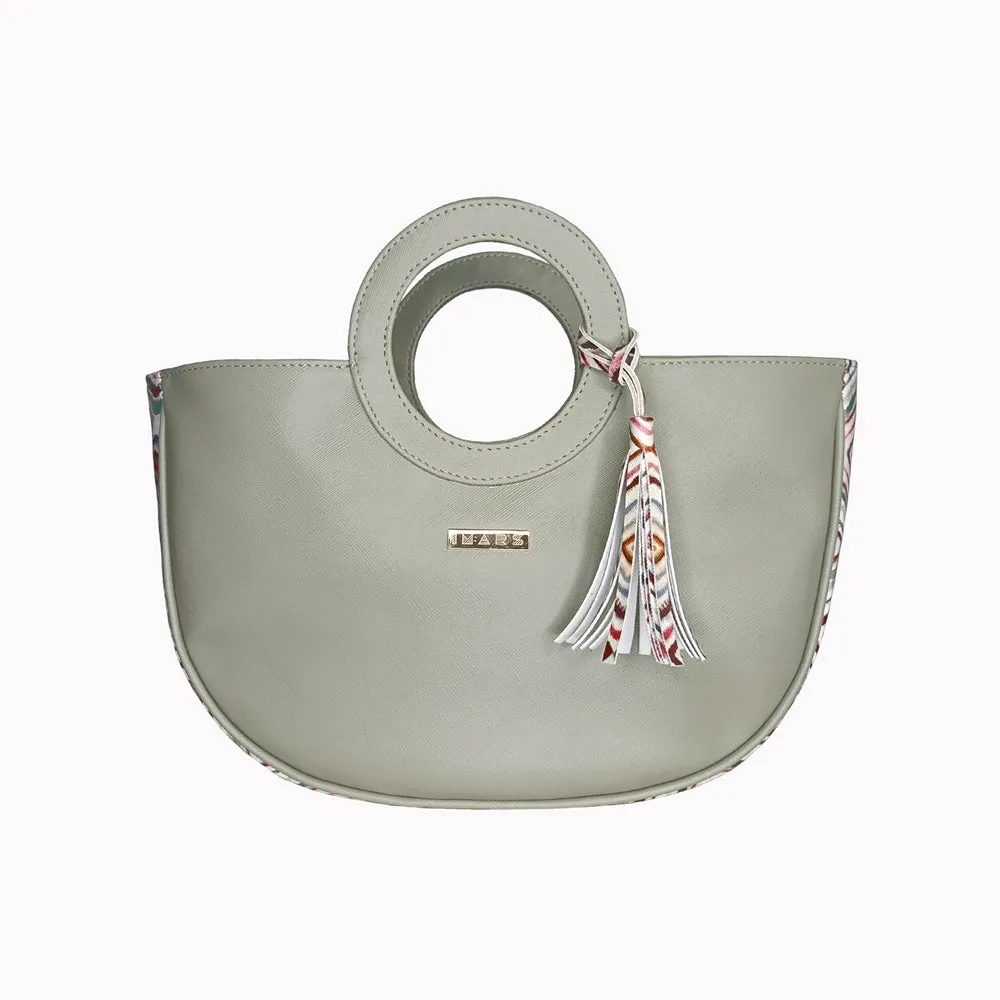 IMARS Stylish Handbag Sage Green For Women & Girls (Basket Bag) Made With Faux Leather