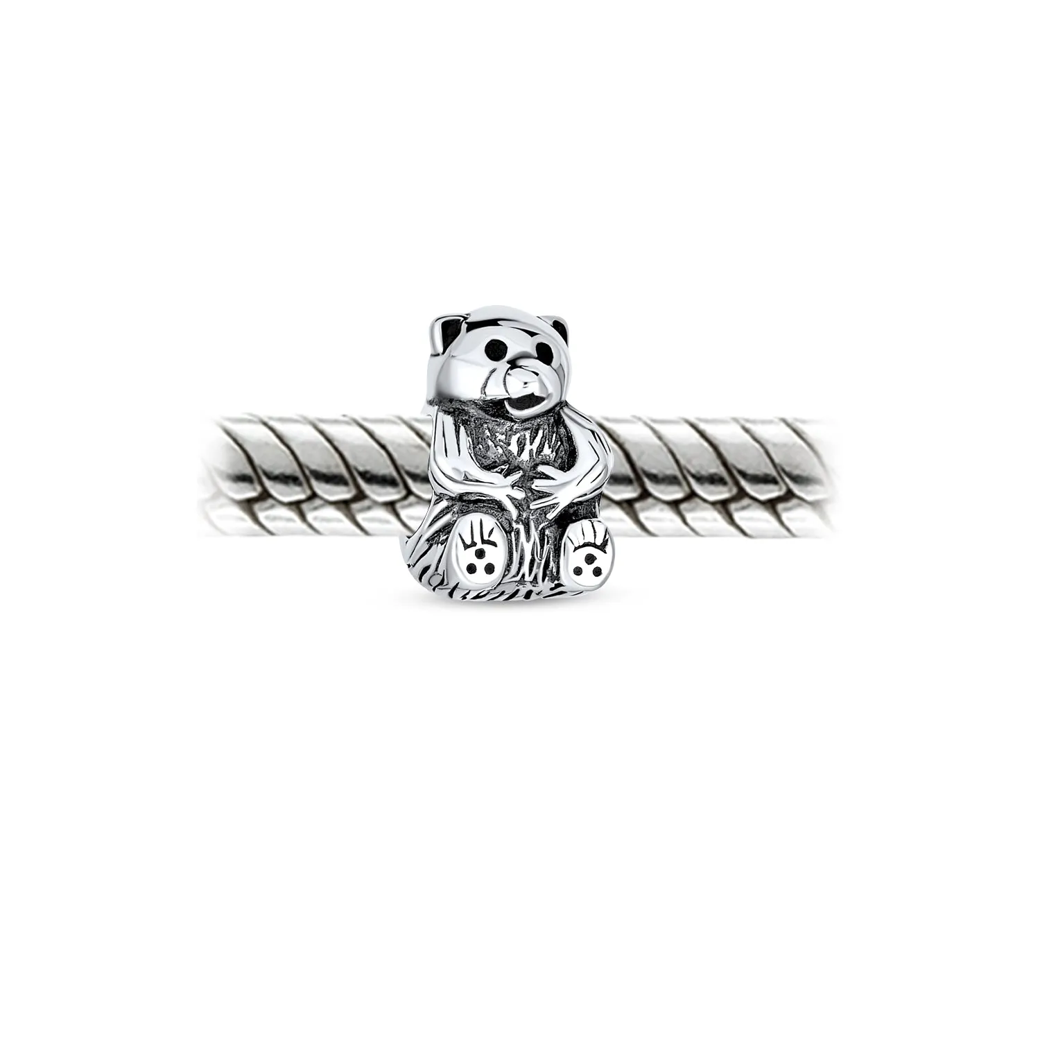 Jungle Zoo Animal World Panda Bear Fox Charm Bead .925 Sterling Silver