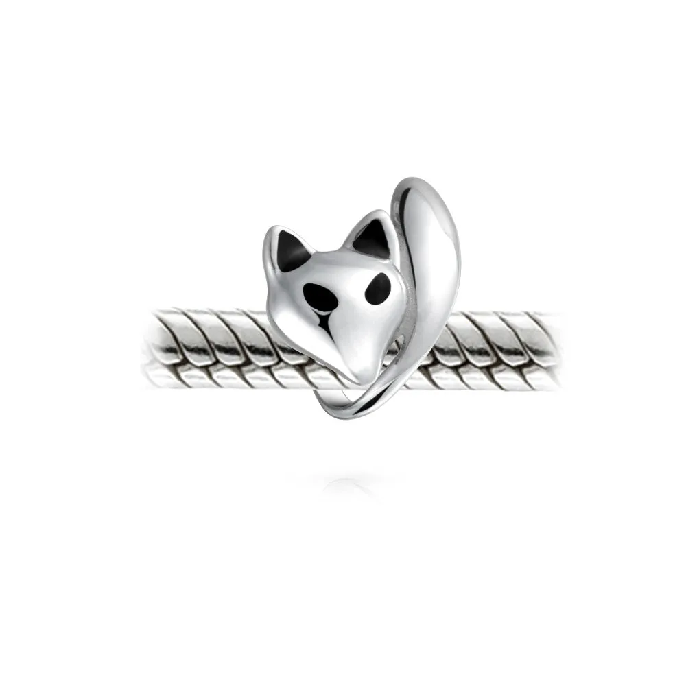 Jungle Zoo Animal World Panda Bear Fox Charm Bead .925 Sterling Silver