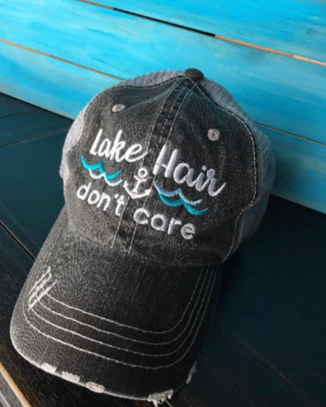 Lake hats! Kids-Adults•Lake hair dont care•Embroidered trucker caps•Lake life-Anchors