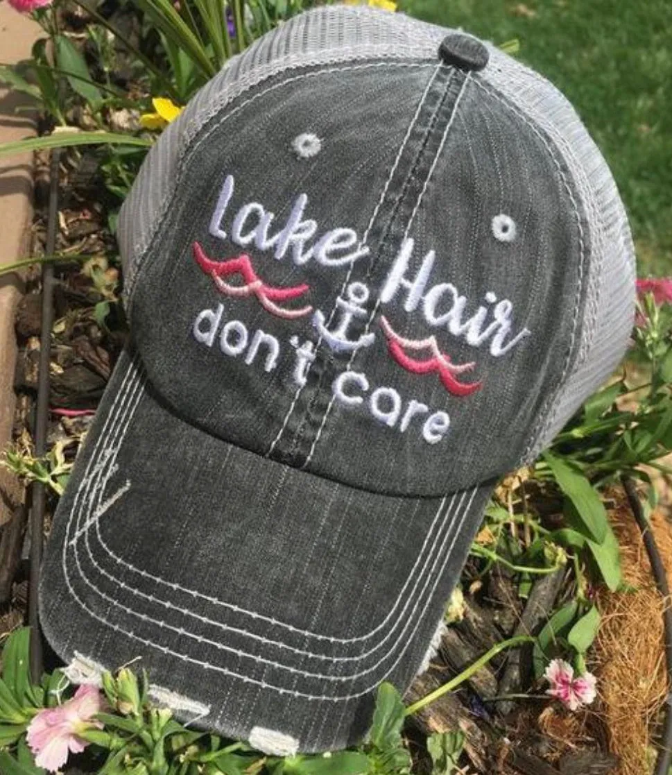 Lake hats! Kids-Adults•Lake hair dont care•Embroidered trucker caps•Lake life-Anchors