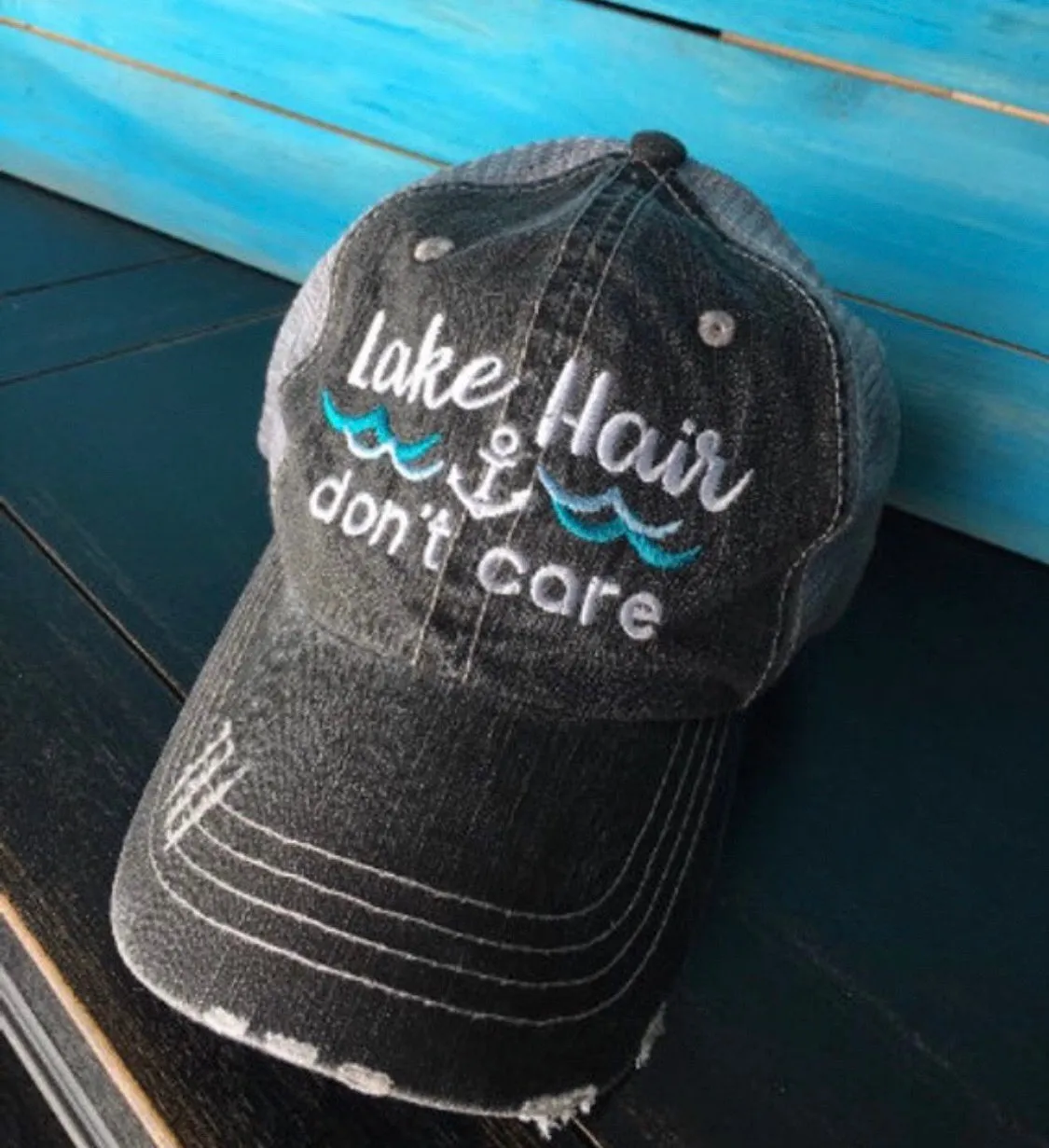 Lake hats! Kids-Adults•Lake hair dont care•Embroidered trucker caps•Lake life-Anchors