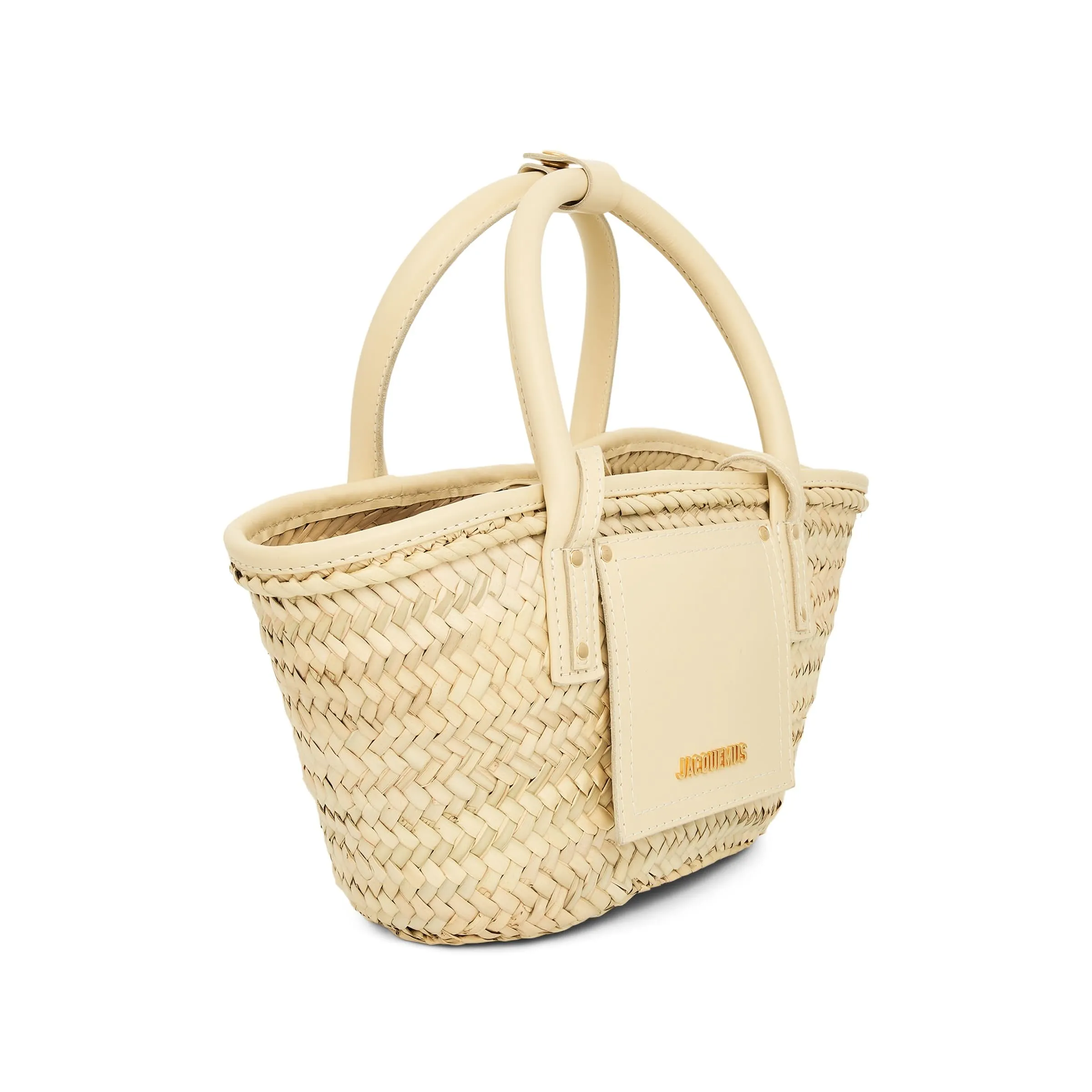 Le Petit Panier Soli Straw & Leather Bag in Ivory