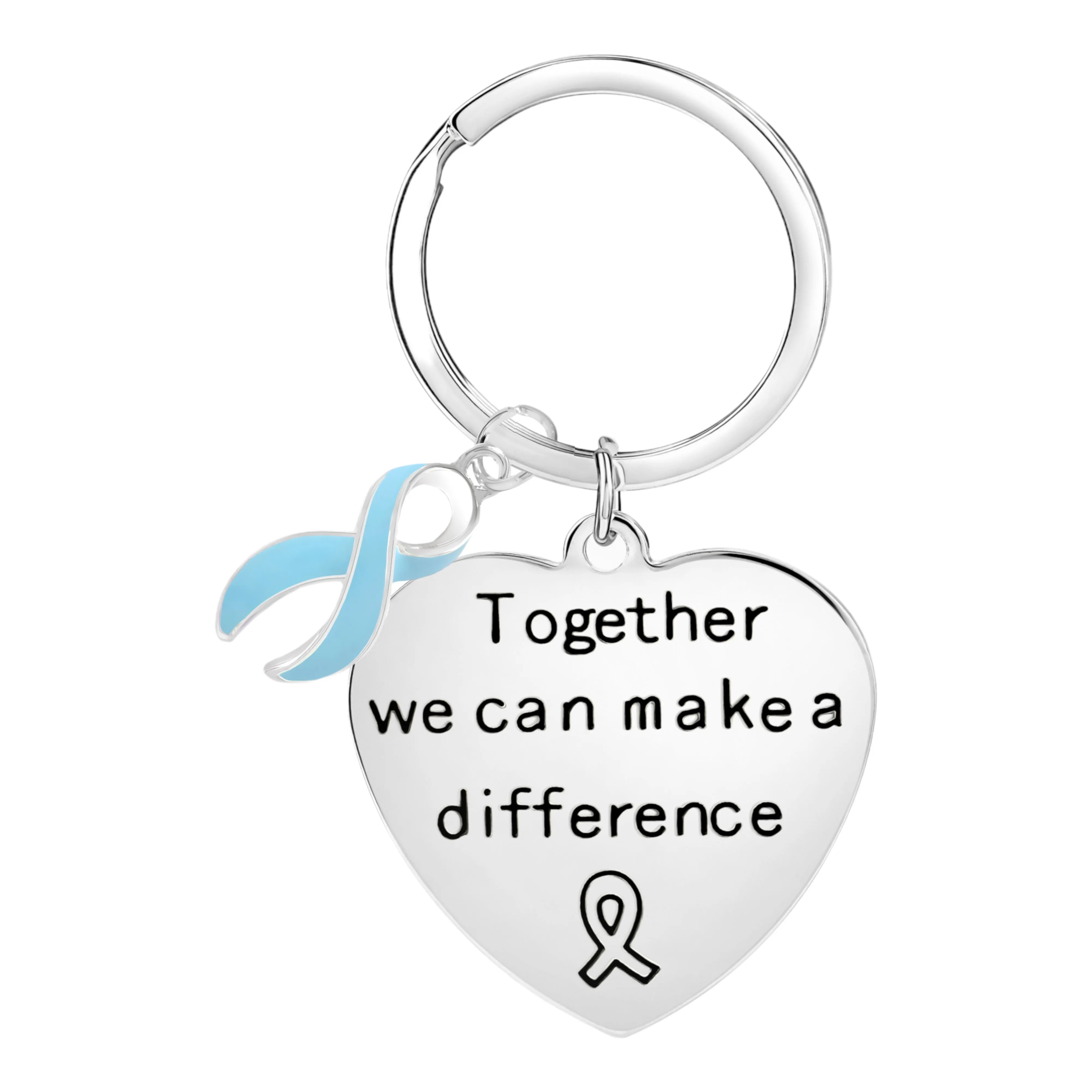 Light Blue Ribbon Key Chains