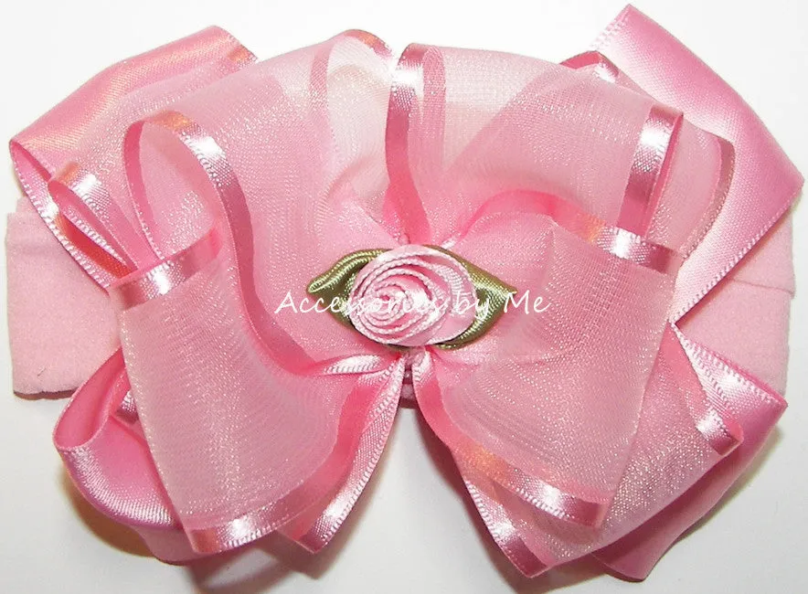 Light Pink Organza Floral Headband