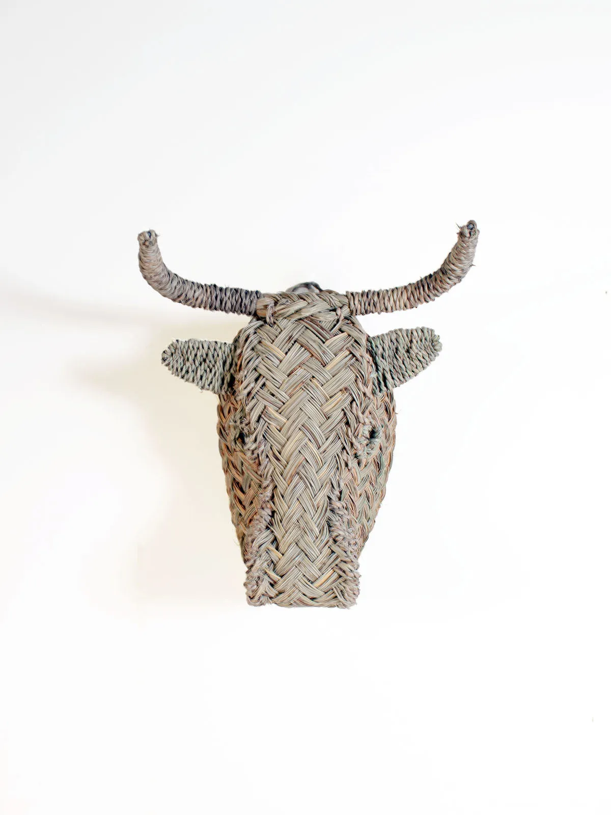 Mini Woven Animal Head, Buffalo