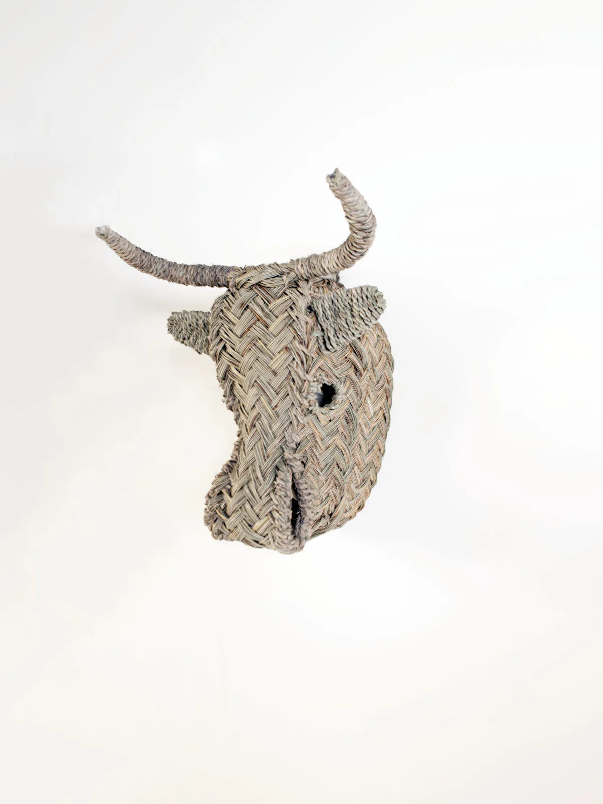 Mini Woven Animal Head, Buffalo