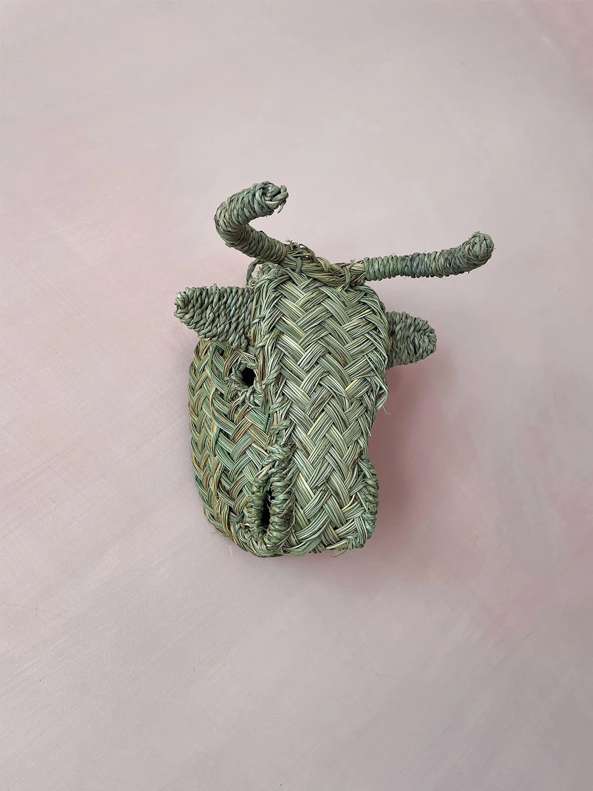 Mini Woven Animal Head, Buffalo