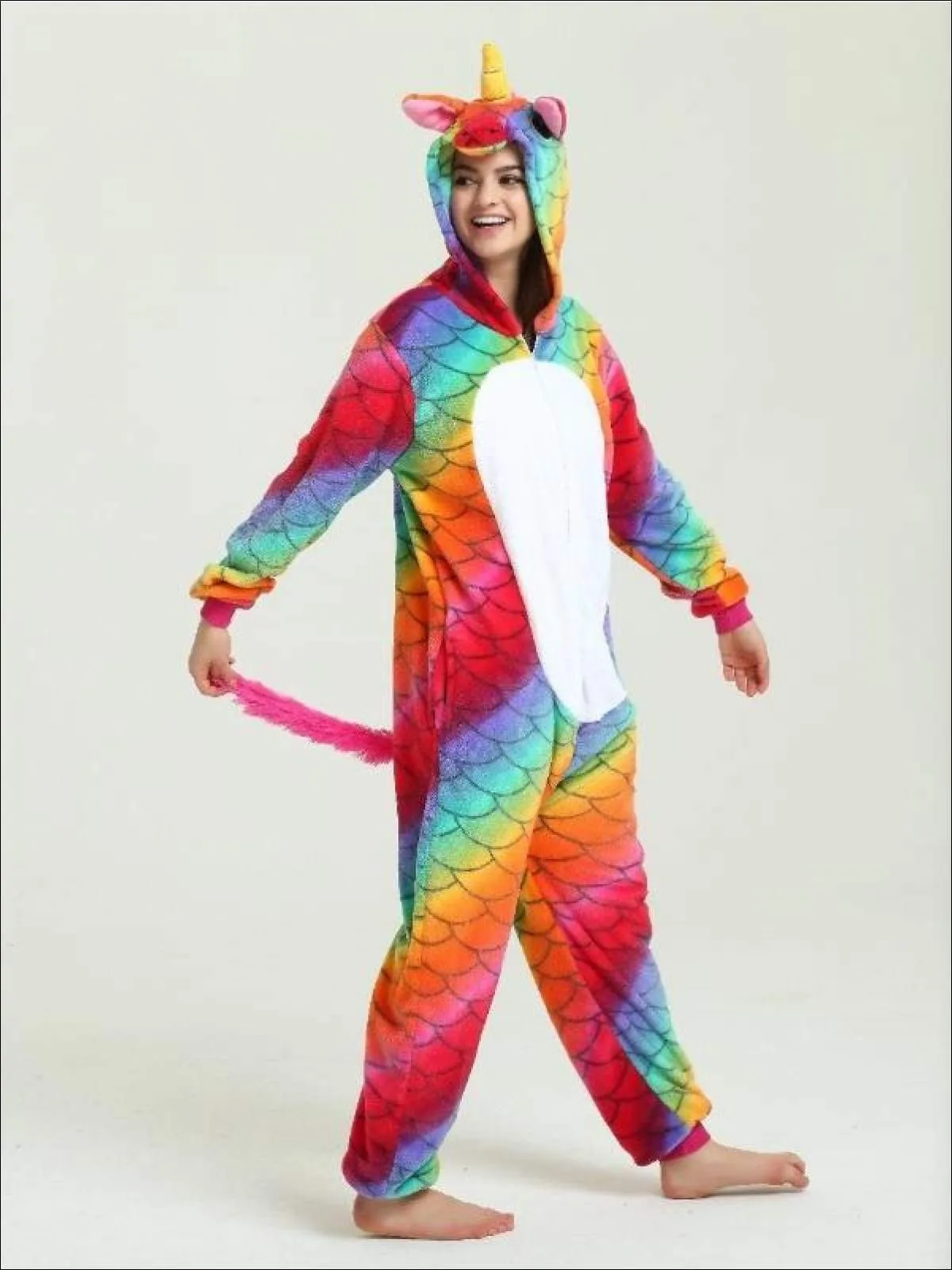 Mommy and Me Rainbow Scale Unicorn Onesie Pajamas