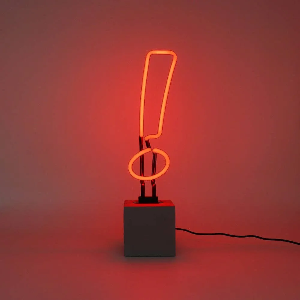 Neon exclamation Mark Sign