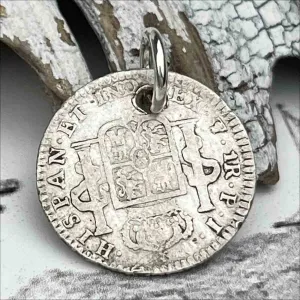 Pirate Chic Silver 1 Reale Spanish Portrait Dollar Dated 1808 - the Legendary "Piece of Eight" Pendant | Artifact #8843