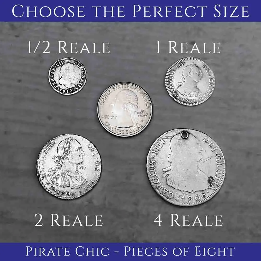 Pirate Chic Silver 1 Reale Spanish Portrait Dollar Dated 1808 - the Legendary "Piece of Eight" Pendant | Artifact #8843