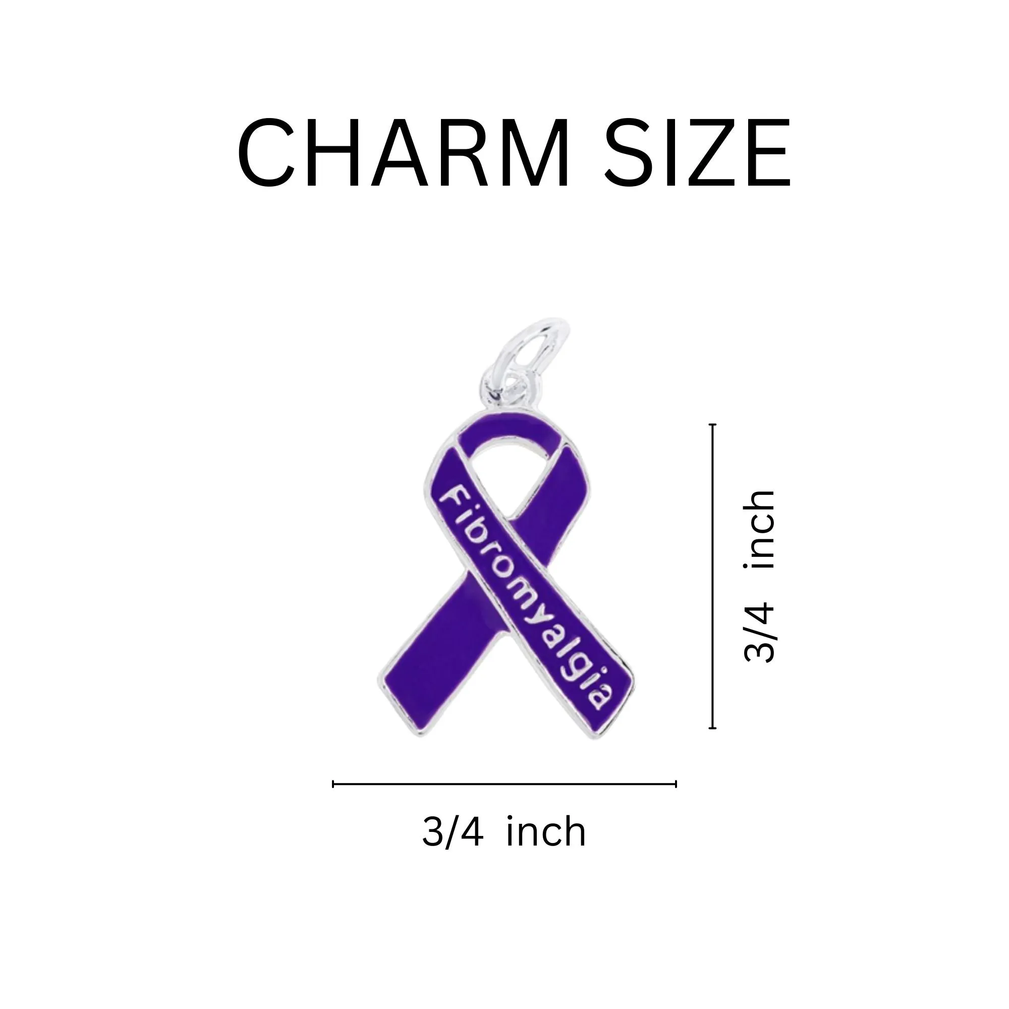 Purple Ribbon Fibromyalgia Awareness Split Style Keychains