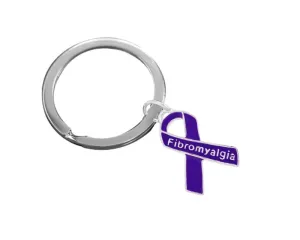 Purple Ribbon Fibromyalgia Awareness Split Style Keychains