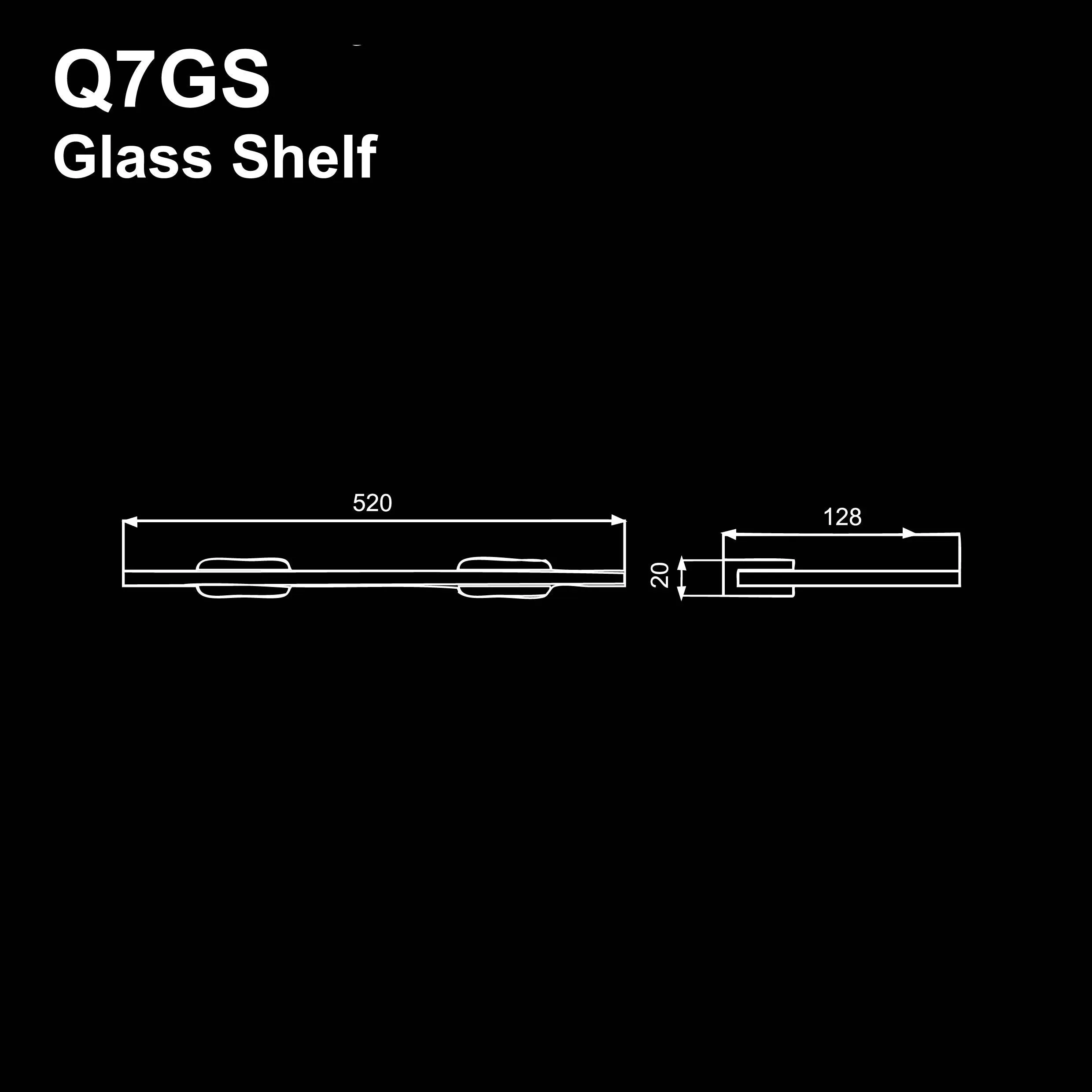 Q7GS - QUATRIO Series Glass Shelf - Bathroom Accessories