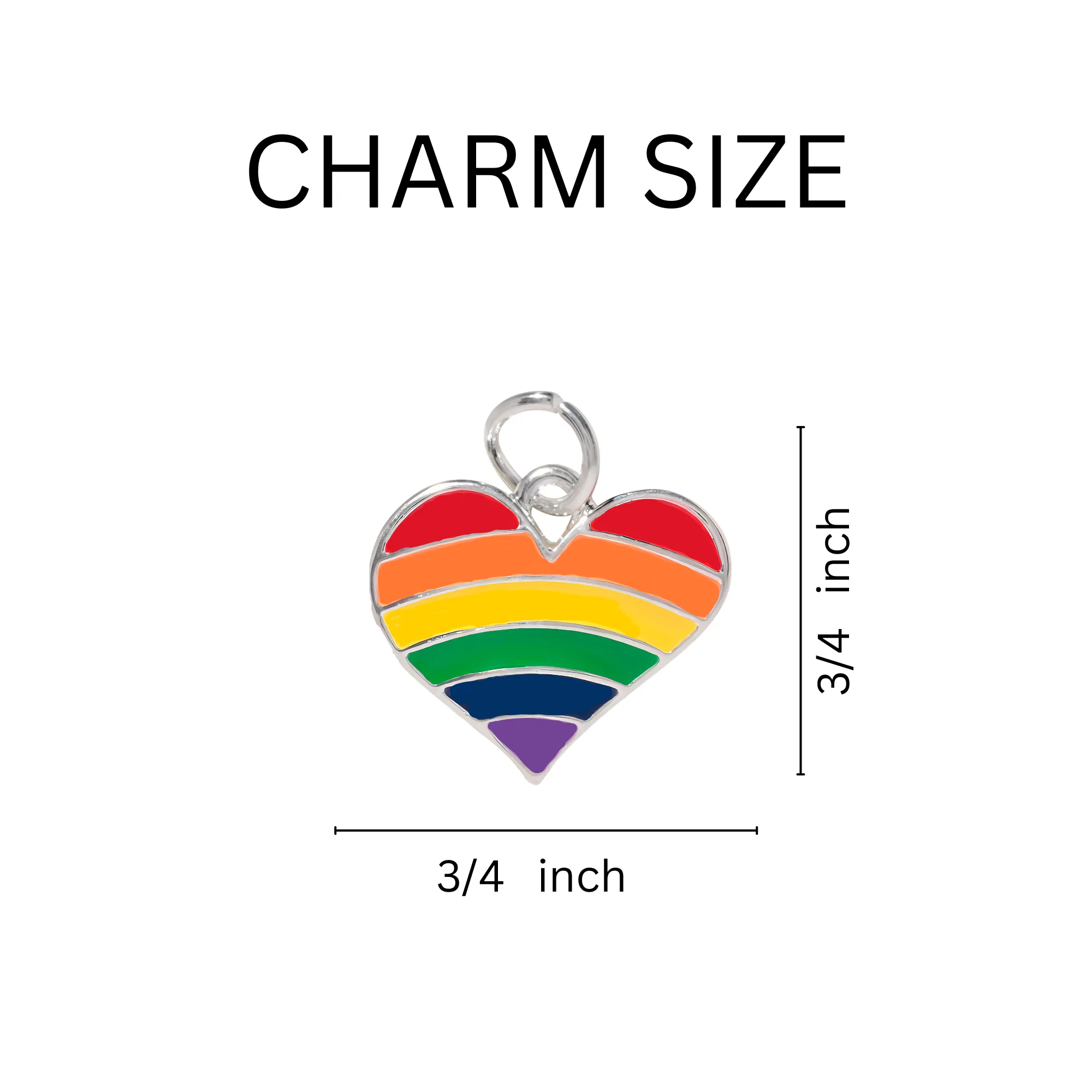 Rainbow Heart Gay Pride Split Ring Key Chains