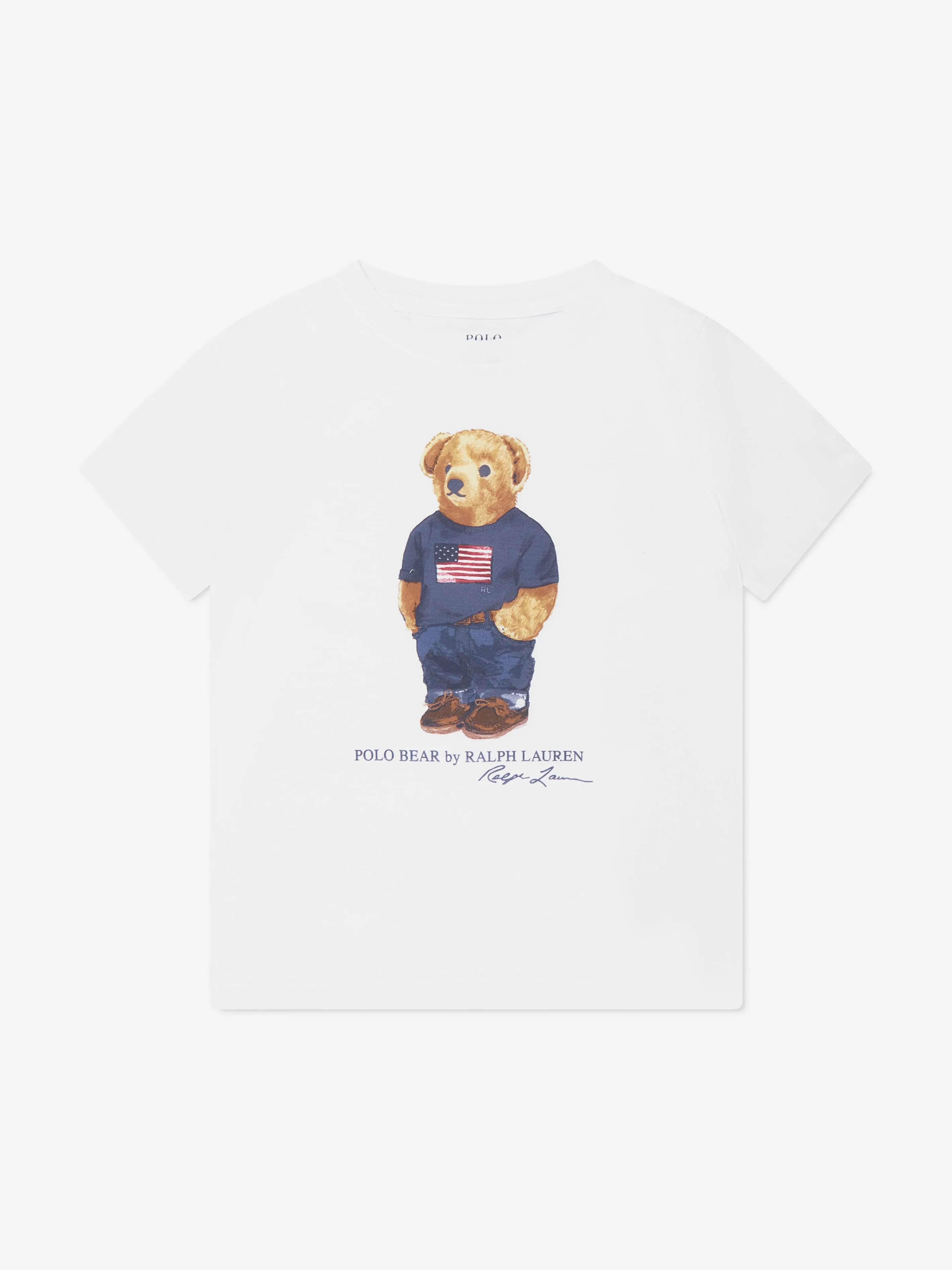 Ralph Lauren Boys Bear T-Shirt And Shorts Pyjama Set in White