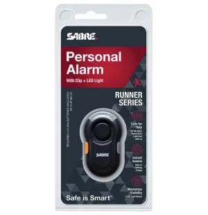 Sabre Personal Alarm With Clip and Led Light