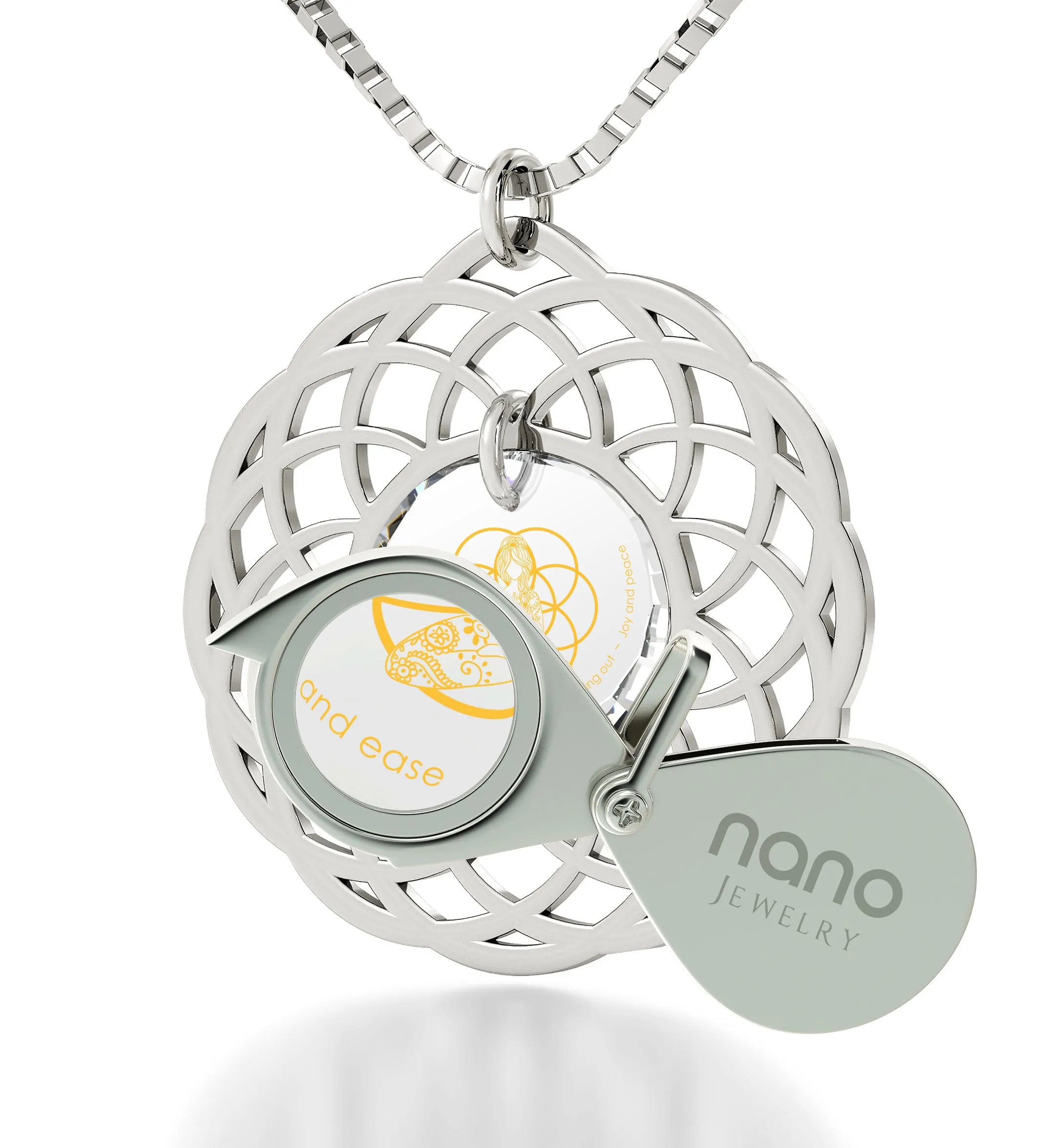 Silver Seed of Life Necklace Yoga Meditation Mandala Pendant