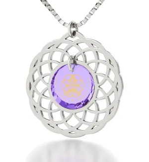 Silver Seed of Life Necklace Yoga Meditation Mandala Pendant