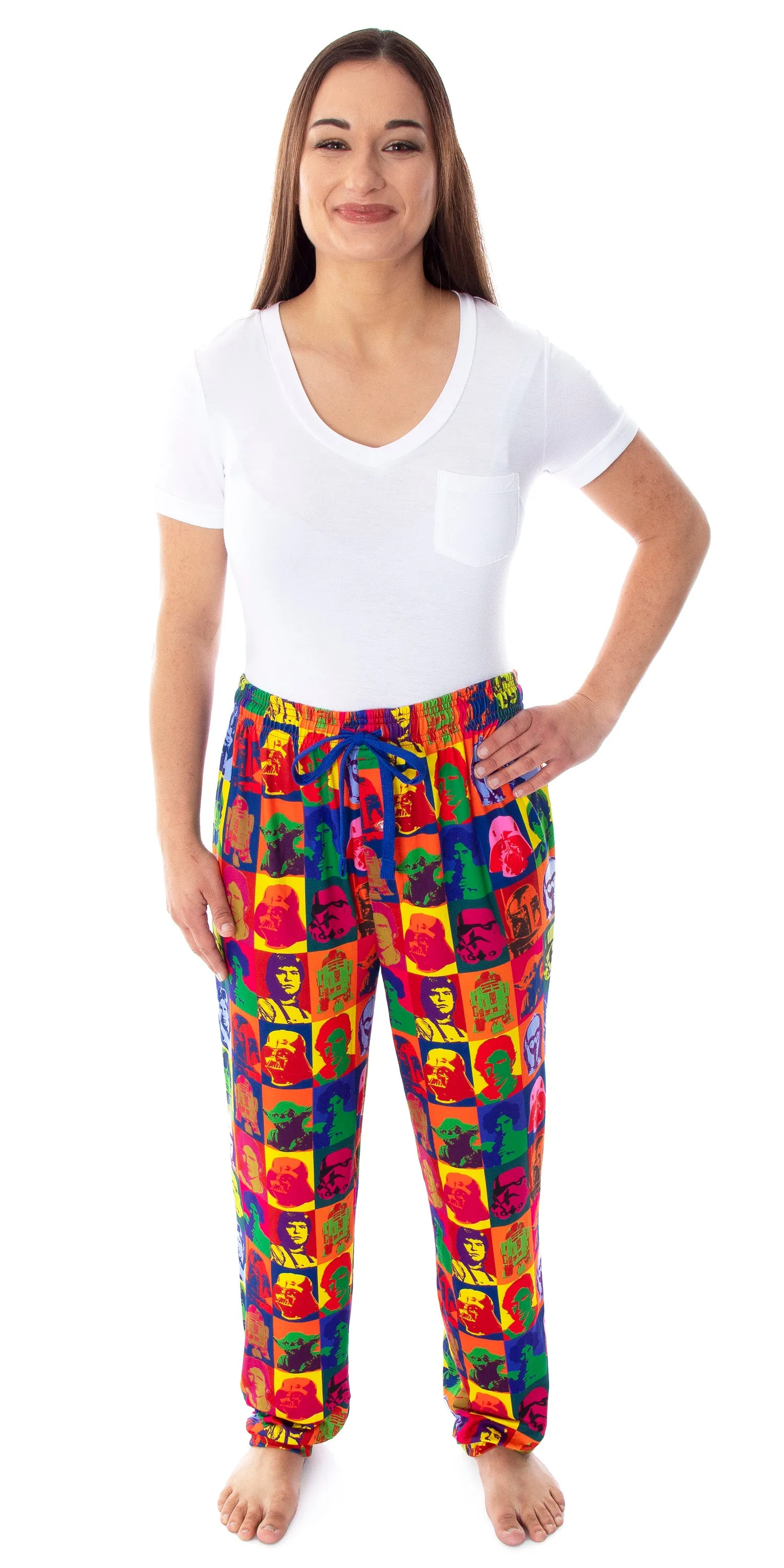 Star Wars Men's Warhol Pop Art Characters Square Design Pajama Pants