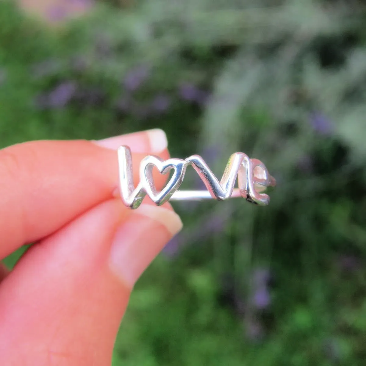 Sterling Silver Love Ring | Love Word Ring