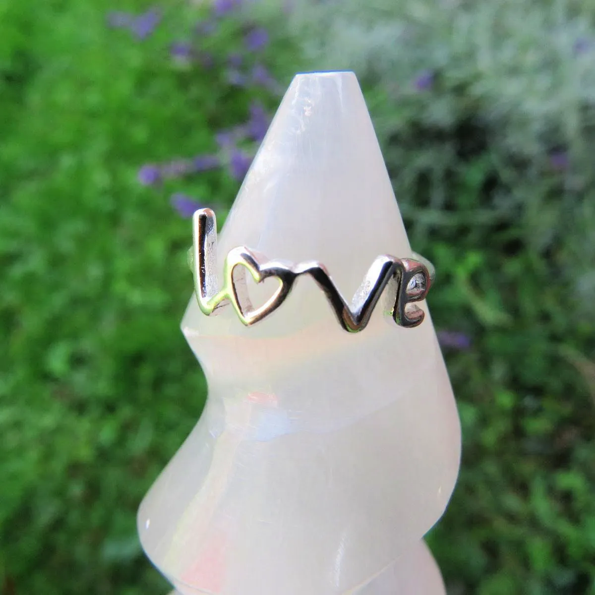 Sterling Silver Love Ring | Love Word Ring