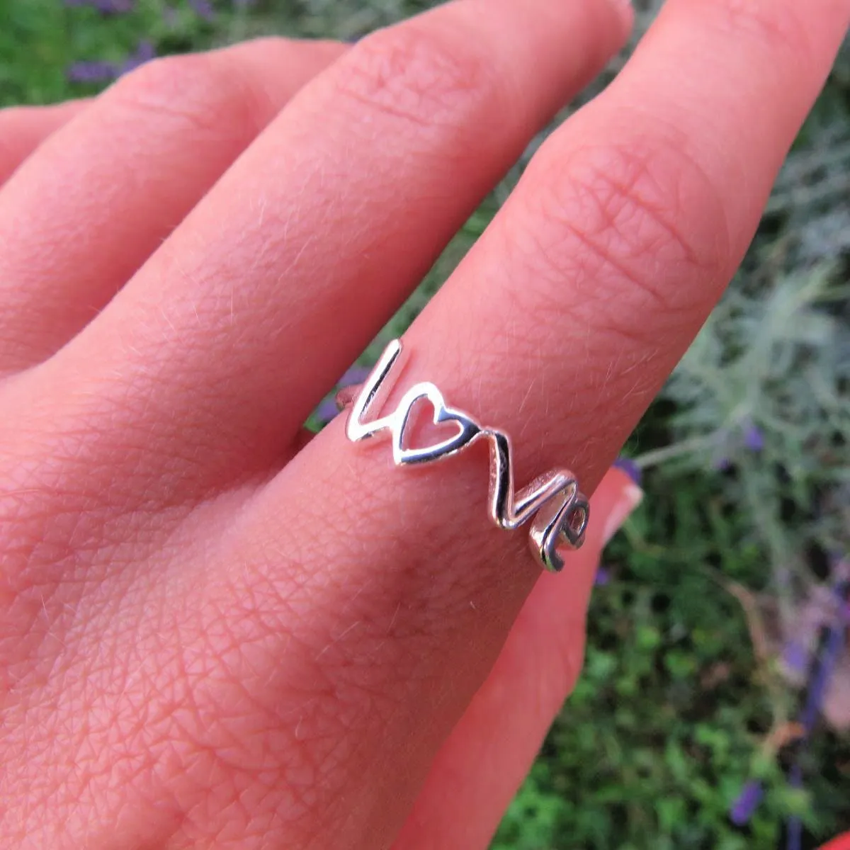 Sterling Silver Love Ring | Love Word Ring