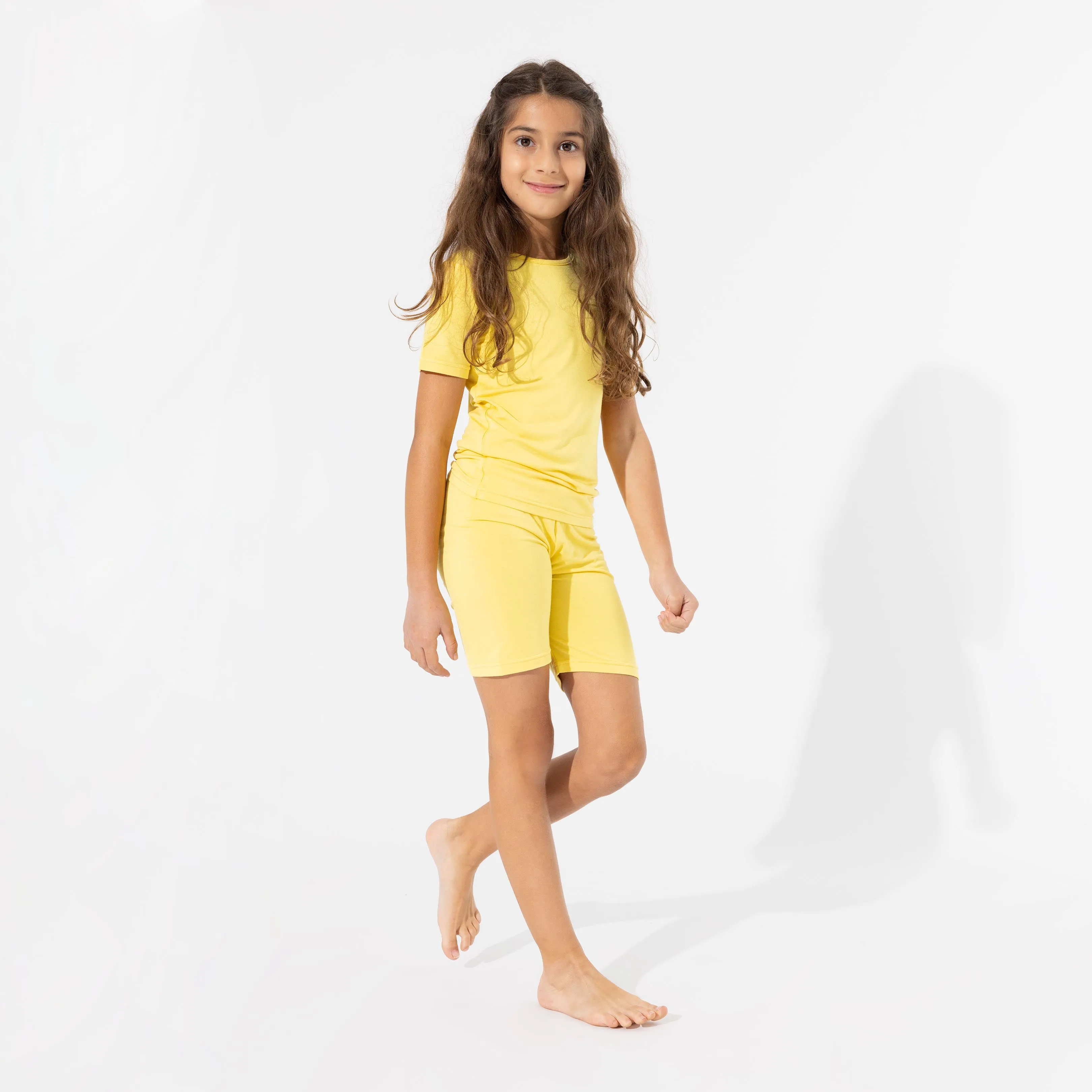 Sunshine Yellow Bamboo Kids Pajama Short Set