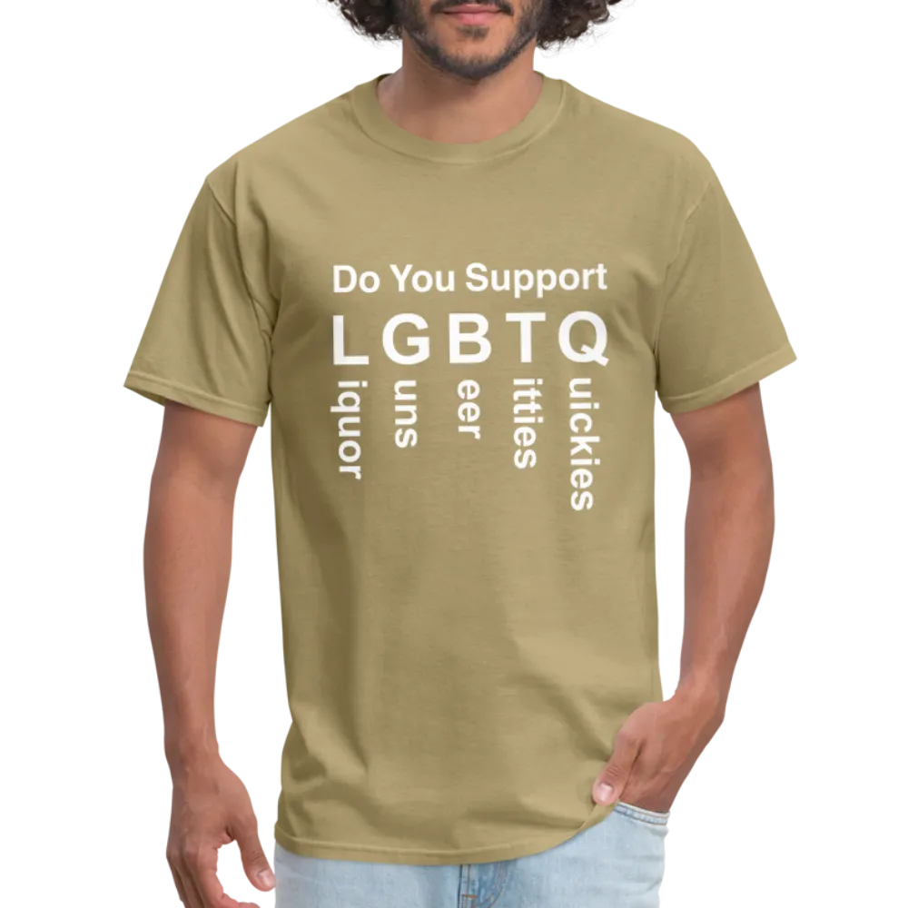 Support LGBTQ Liquor Guns Beer Titties Quickies T-Shirt