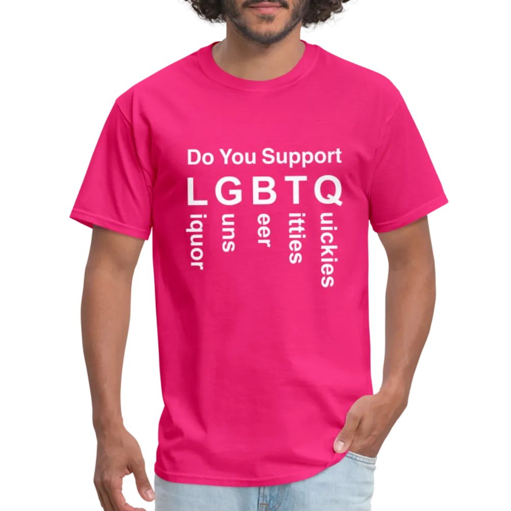 Support LGBTQ Liquor Guns Beer Titties Quickies T-Shirt