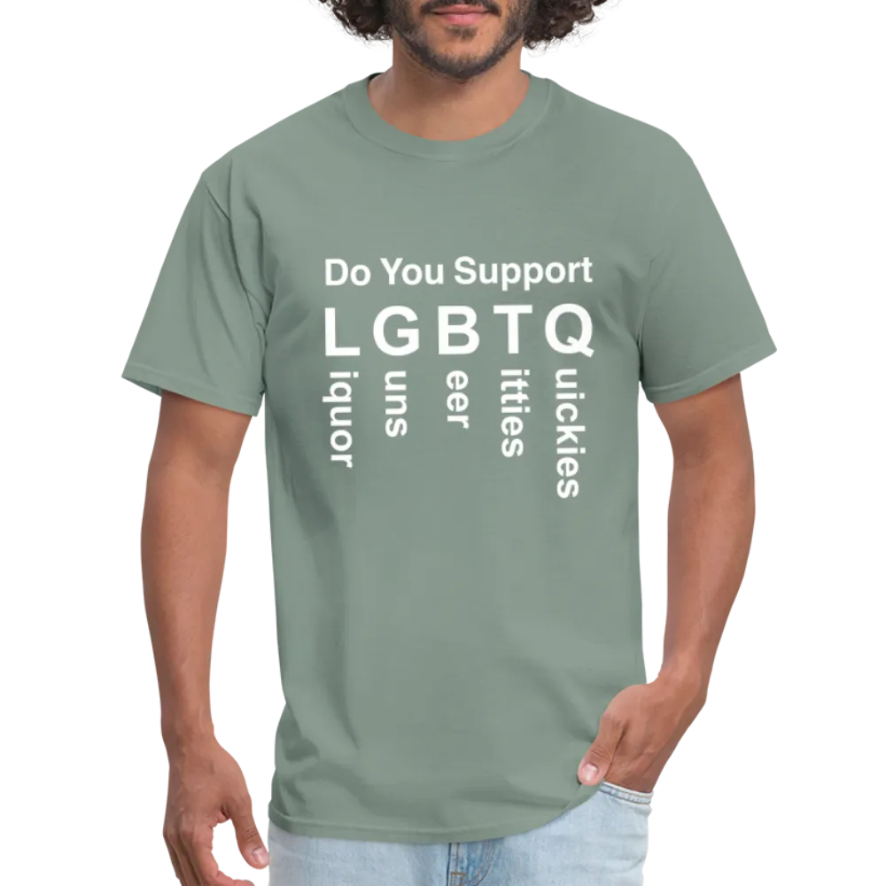 Support LGBTQ Liquor Guns Beer Titties Quickies T-Shirt