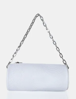 The Claudia White Croc Shoulder Bag