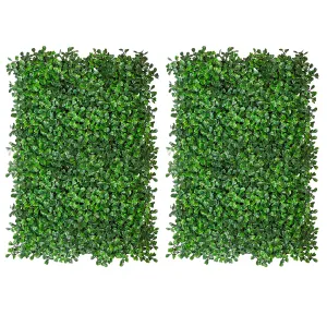 TIED RIBBONS Pack of 2 Artificial Vertical Green Grass Panels (61 cm X 43 cm Each, Green) for Wall Garden Floor Balcony Terrace Home Decoration Living Room Bedroom Wedding Photography