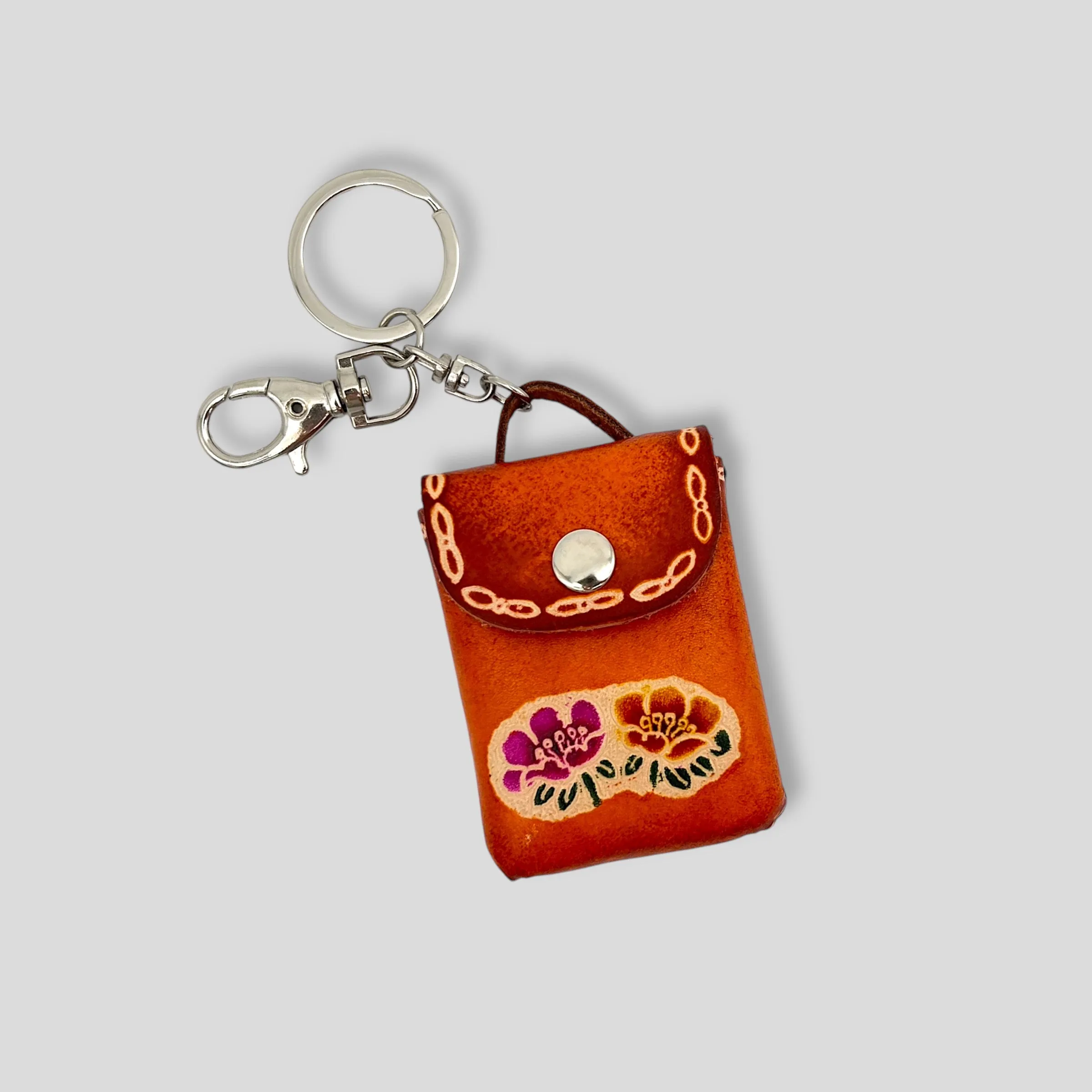 Tiny Leather Bag Keychain